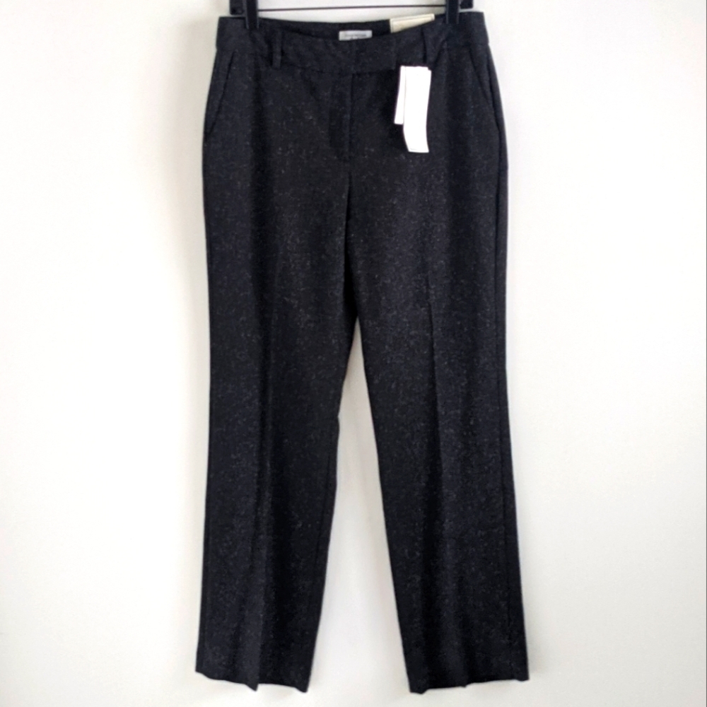 Nwt Charter Club Slub Grey Tummy Control  Trouser 8 Office